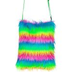 Das Kostümland Neon Plüsch Handtasche - Regenbogen