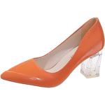 Orange Vintage High Heel Stiefeletten & High Heel Boots durchsichtig mit Riemchen aus Leder für Damen Größe 39 für den für den Sommer 