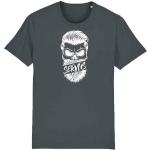 Anthrazitfarbene Oeko-Tex Bio T-Shirts aus Baumwolle für Herren Größe S 