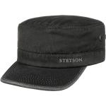 Schwarze Stetson Datto Army-Caps aus Kunstleder für Herren Größe XXL 
