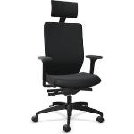 Schwarze Dauphin Bürostühle mit Kopfstütze aus Stoff höhenverstellbar Breite 0-50cm, Höhe 0-50cm, Tiefe 0-50cm 