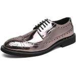 Silberne Business Hochzeitsschuhe & Oxford Schuhe mit Schnürsenkel rutschfest für Herren Größe 41 zum Abschlussball 