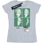 Graue Langärmelige David Bowie Damenbandshirts aus Baumwolle Größe XXL 