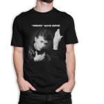 Graue David Bowie Herrenbandshirts aus Baumwolle maschinenwaschbar 