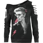 David Bowie Sweatshirt - Photo - S bis XXL - für Damen - Größe L - schwarz - Lizenziertes Merchandise