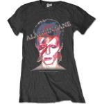 Schwarze David Bowie Damenbandshirts Größe XL 