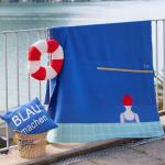Blaue Kuscheldecken & Wohndecken aus Baumwollmischung 140x200 für den für den Sommer 