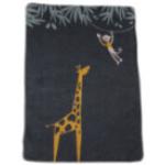 Anthrazitfarbene David Fussenegger Giraffe Bio Babydecken mit Giraffen-Motiv 75x100 