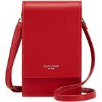 Rote Animal-Print Elegante David Jones Kleine Handtaschen aus Kunstleder mit Handyfach für Damen für Partys 