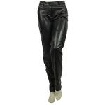 Schwarze David Moore Trachtenlederhosen mit Reißverschluss aus Leder für Damen Größe XS 