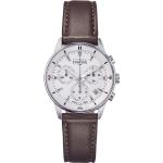 Braune Davosa Armbanduhren aus Kalbsleder mit Chronograph-Zifferblatt 