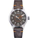Braune Davosa Armbanduhren aus Leder mit Fliegerarmband mit Lederarmband 
