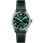 Grüne Davosa Automatik Armbanduhren aus Leder mit Fliegerarmband mit Lederarmband 