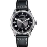 Schwarze Davosa Automatik Armbanduhren aus Leder mit Fliegerarmband mit Lederarmband 