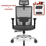 Schwarze Moderne Ergonomische Bürostühle & orthopädische Bürostühle  aus Stoff mit verstellbarer Rückenlehne Breite 100-150cm 