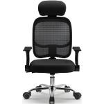 Schwarze Ergonomische Bürostühle & orthopädische Bürostühle  mit verstellbarer Rückenlehne Breite 100-150cm, Höhe 0-50cm, Tiefe 50-100cm 