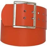 Orange Ledergürtel mit Kuhmotiv mit Schnalle aus Rindsleder für Damen Größe XXL Große Größen Länge 90 