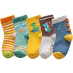 Daypicker 5 Paar Kinder Dinosaurier Baumwolle Socken, Baumwolle Wärme Kindersocken für Kleinkind Jungen & Mädchen 22-36 für 1-12 Jahre