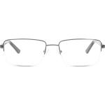 Graue Rechteckige Brillenfassungen aus Metall für Herren 