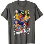 Graue Langärmelige DC Super Hero Girls V-Ausschnitt T-Shirts für Herren Größe S für den für den Sommer 