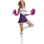 Reduzierte Violette Mini Cheerleader-Kostüme aus Elastan für Damen Größe M 