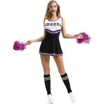 Reduzierte Schwarze Mini Cheerleader-Kostüme aus Elastan für Damen Größe M 