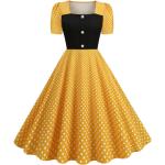 Reduzierte Gelbe Vintage Partykleider für Damen für Partys für den für den Sommer 