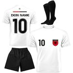 DE FANSHOP Kinder Herren Damen Personalisiertes Albanien Fußball Trikot Set EM WM 2022 Jungen Männer Frauen T-Shirt mit Namen, EU3, L