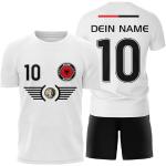 DE FANSHOP Kinder Herren Damen Personalisiertes Albanien Fußball Trikot Set EM WM 2022 Jungen Männer Frauen T-Shirt mit Namen, EU2, XL
