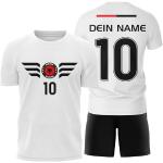 DE FANSHOP Kinder Herren Damen Personalisiertes Albanien Fußball Trikot Set EM WM 2022 Jungen Männer Frauen T-Shirt mit Namen, EU1, S