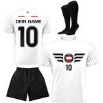 DE FANSHOP Kinder Herren Damen Personalisiertes Österreich Fußball Trikot Set EM WM 2022 Jungen Männer Frauen T-Shirt mit Namen, EU1, XS