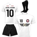 DE FANSHOP Kinder Herren Damen Personalisiertes Österreich Fußball Trikot Set EM WM 2022 Jungen Männer Frauen T-Shirt mit Namen, EU2, M
