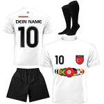 DE FANSHOP Kinder Herren Damen Personalisiertes Türkei Fußball Trikot Set EM WM 2022 Jungen Männer Frauen T-Shirt mit Namen, EU4, S