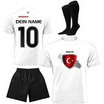 DE FANSHOP Kinder Herren Damen Personalisiertes Türkei Fußball Trikot Set EM WM 2022 Jungen Männer Frauen T-Shirt mit Namen, EU5, L