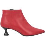 Rote Ankle Boots & Klassische Stiefeletten mit Reißverschluss aus Leder für Damen Größe 41 