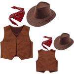 Braune Cowboyhüte aus Veloursleder für Kinder 
