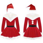 Reduzierte Rote Weihnachtself-Kostüme & Weihnachtswichtel-Kostüme aus Samt für Kinder 