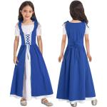 Blaue Prinzessin-Kostüme aus Polyester für Mädchen 