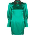 Reduzierte Smaragdgrüne Langärmelige Winterkleider aus Seide für Damen für Partys 
