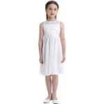 Elfenbeinfarbene Elegante Ärmellose Kinderfestkleider aus Chiffon für Mädchen Größe 176 