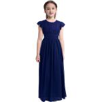 Marineblaue Elegante Kinderfestkleider aus Chiffon für Mädchen 