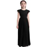 Schwarze Elegante Kinderfestkleider aus Chiffon für Mädchen 