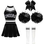 Schwarze Schulterfreie Cheerleader-Kostüme für Kinder 