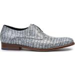 Graue Animal-Print Business Floris van Bommel Derby Schuhe aus Leder für Herren Größe 39,5 