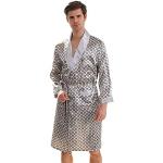 Silbergraue Pyjamas kurz aus Seide für Herren Größe 3 XL 2-teilig 