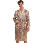 Goldene Pyjamas kurz aus Seide für Herren Größe XL 2-teilig 