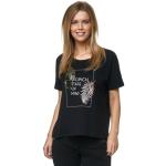 Schwarze Elegante Decay Fashion T-Shirts mit Pailletten für Damen Größe XL 