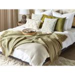 Olivgrüne Beliani Kuscheldecken & Wohndecken aus Baumwolle 