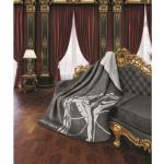 Decke Raphaela aus kuschelweichem Baumwollmix, Grau und Creme, 150 x 200 cm - Carlo Colucci