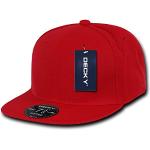 Decky Retro Fitted Caps Kopfbedeckung, Erwachsene/Herren, Retro Fitted Caps Kopfbedeckung – Rot, Größe 26, rot, 26